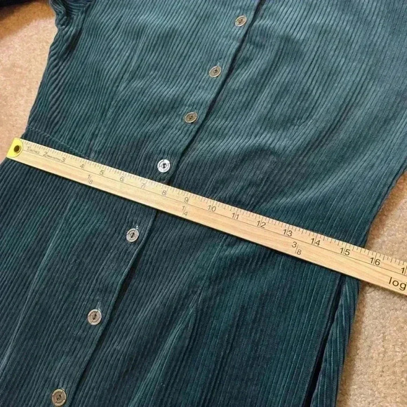 Vintage FADS 90s corduroy button up down long sleeve dress farm core 90s size 6 - Picture 10 of 12